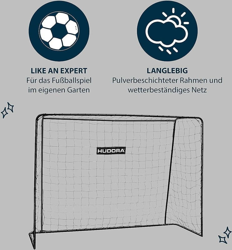 HUDORA Fußballtor Solid 25 schwarz Fußballtor Kinder ab 6 Jahre 213x152x76 cm - 4005998768259