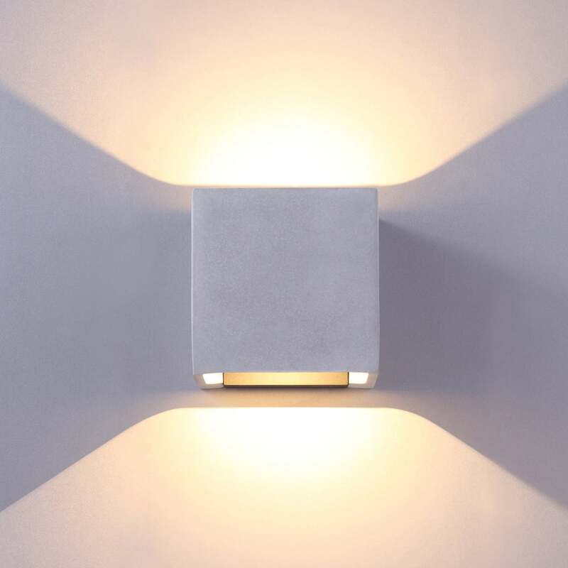Wandleuchte Außenleuchte Lucande LED Lampe Leuchte betongrau Glas warmweiß Riak - 4251096541786