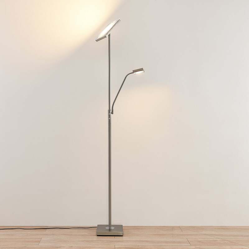 Lindby Sumani LED-Stehleuchte Stehlampe Standleuchte Standlampe eckig nickel - 4251096587081