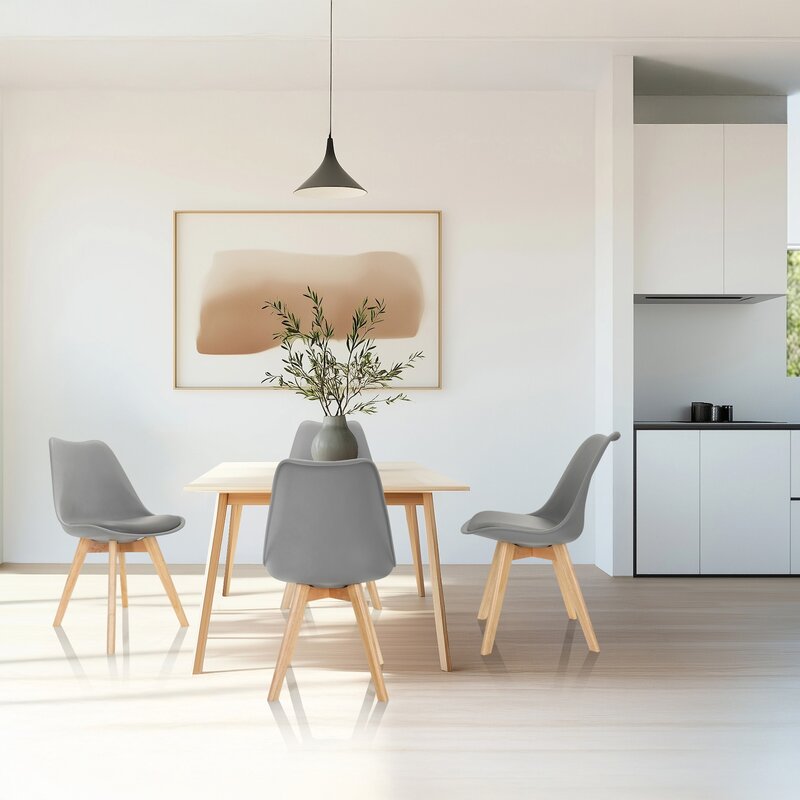 hjh OFFICE Besucherstuhl Schalenstuhl SCANDI Esszimmerstuhl Kunststoff grau 4er - 4064323007142