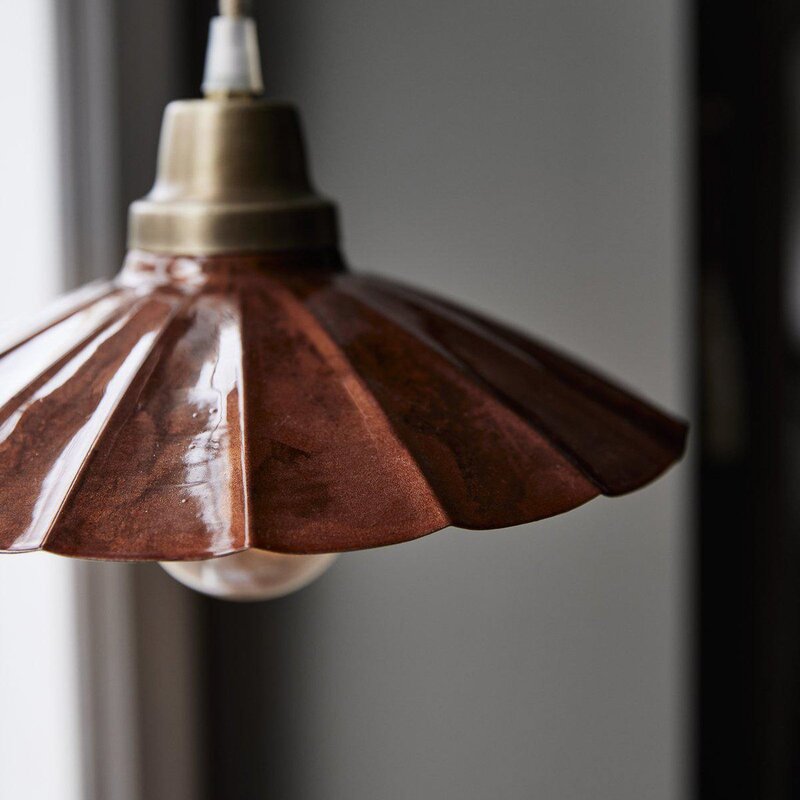 PR Home Hängelampe Ester terracotta Hängeleuchte Leuchte Ø 24 cm Eisen Stecker - 7330976140596