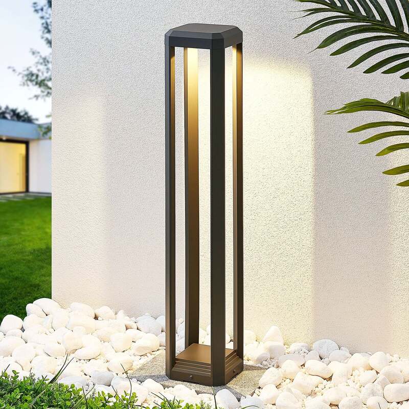 Lucande Wegeleuchte Gartenleuchte Fery LED Pollerleuchte anthrazit 80cm IP65 - 4251096556933