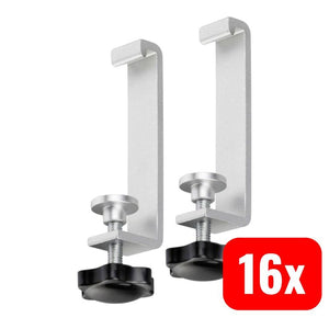 16x B-Ware Brennenstuhl Befestigung Klemme Halter Tischplatte Schreibtisch Silber 2er-Set