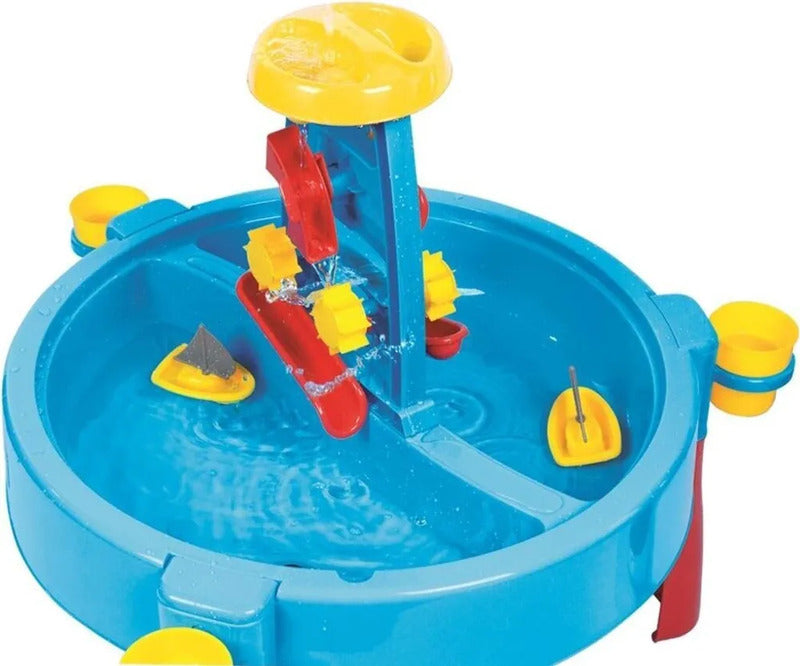 Dolu Sand- und Wassertisch Kunststoff blau rot gelb 98x98x77 cm ab 2 Jahren - 8690089030702