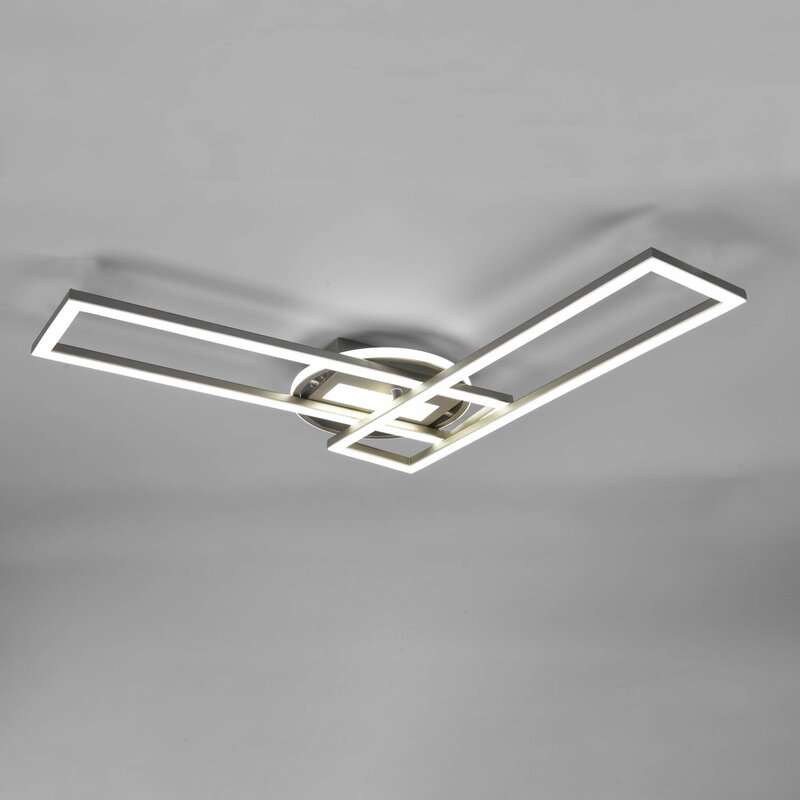 Reality Leuchten Deckenleuchte Lampe LED Twister drehbar Fernbedienung nickel ma - 4017807540451