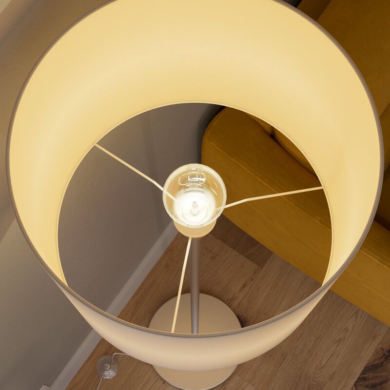 Lindby Stehlampe Everly LED Lampe Leuchte Stoffschirm weiß 166cm hoch E27 - 4251096545234