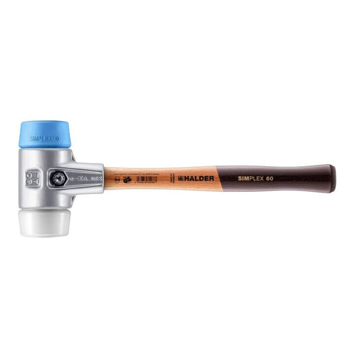 Halder Schonhammer Hammer L 405mm Kopf D 60mm Superplast weiß TPE-soft blau - 4030618302759