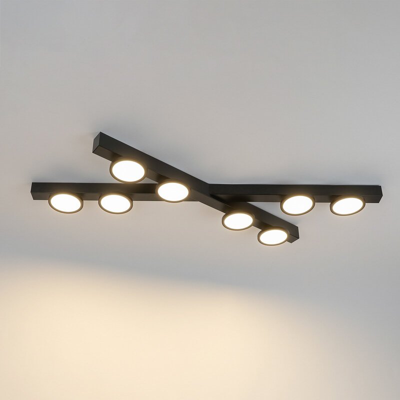 Lucande Deckenleuchte Kellino schwarz 8-flammig GU10 Deckenlampe Lampe Leuchte - 4251911756678