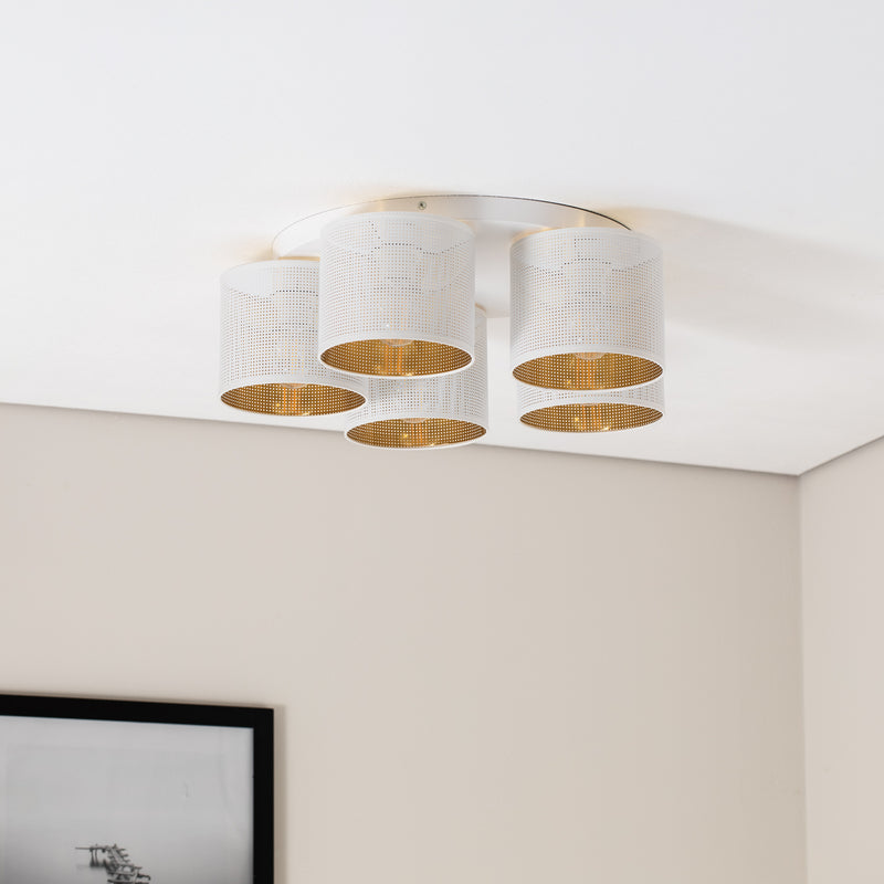 Luminex Deckenleuchte Jovin LED 5-flammig dimmbar gold weiß Ø58cm IP20 18cm - 5907565952636