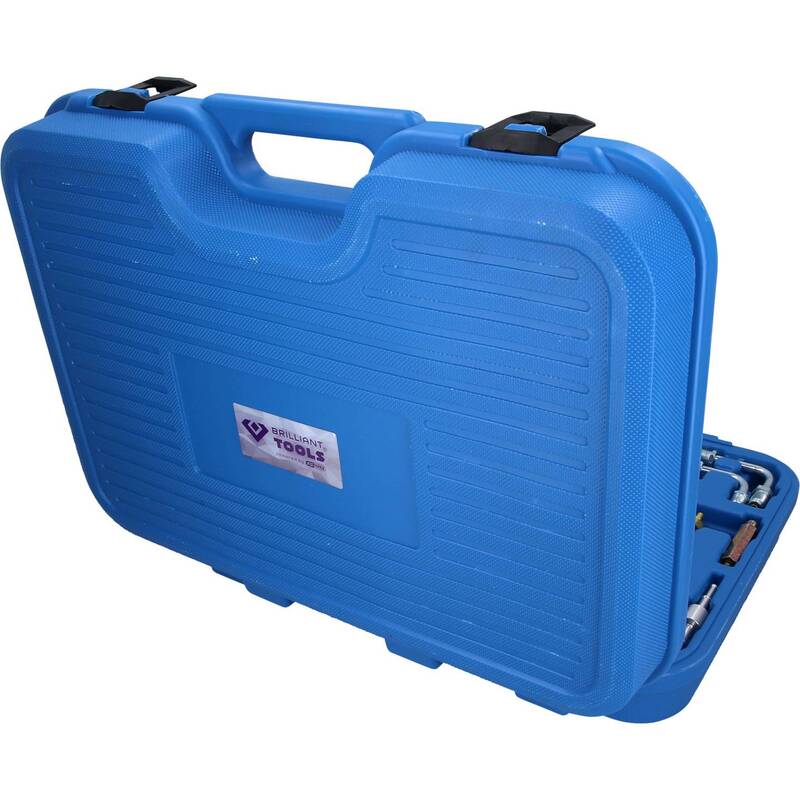 Brilliant Tools Prüfgerät Einspritzsystem Benzindruckset 0 - 10 bar 44 teilig - 4042146779569