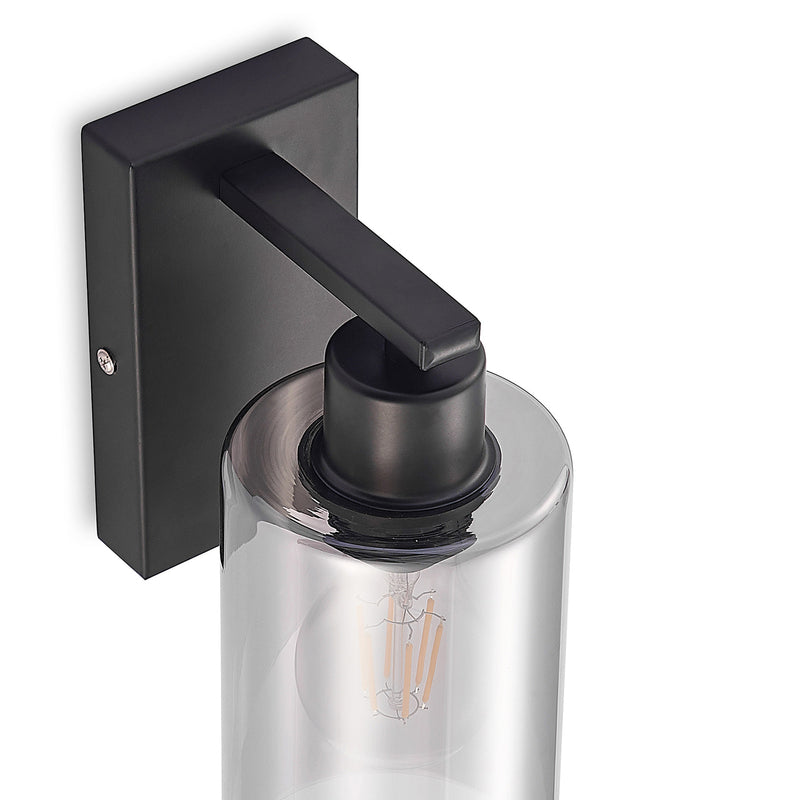Lindby Wandleuchte Emavi LED Wandlampe dimmbar schwarz rauchgrau 23cm Höhe - 4251911711578