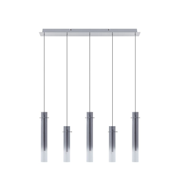 Lucande LED-Deckenleuchte Korvitha 5-flammig grau Glas Deckenlampe Lampe Spot - 4251911775846