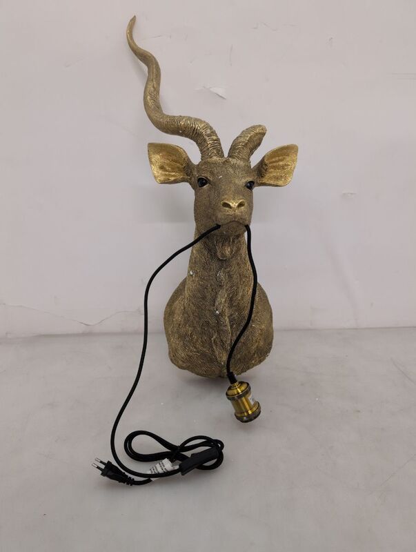 KARE Wandleuchte Animal Goat gold Kunstharz Lampe Leuchte mit Schalter E27 - 4025621537137