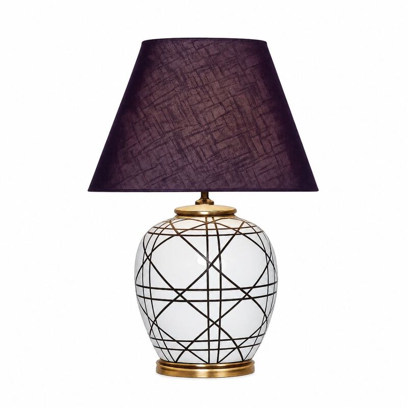 PR Home New York Table Lamp, Black, Height 63 Cm, Ceramic - 7330976147632