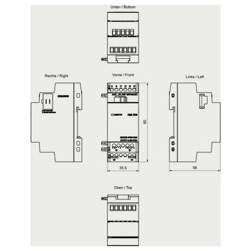 Siemens SPS-Erweiterungsmodul 6ED1055-1FB00-0BA3 LOGO! 9 115V 230V 4 Ausgänge - 4034106036737