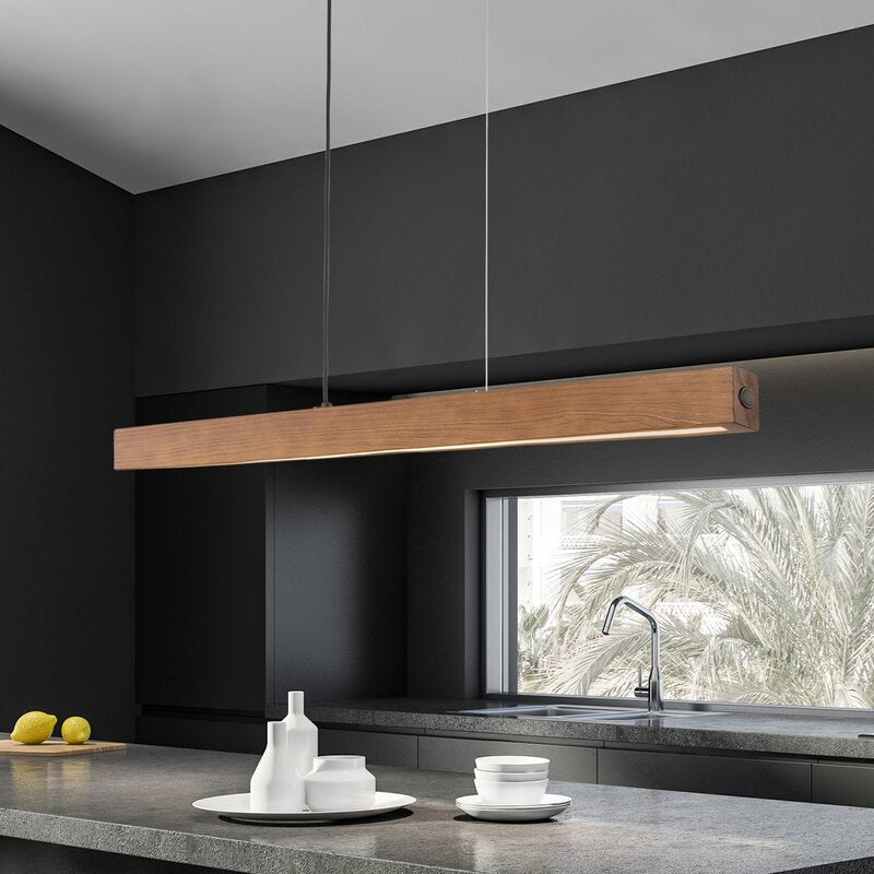 Tk Lighting LED-Holzhängeleuchte Teo Hängeleuchte LED walnuss 126 cm Touchdim437 - 5901780514495