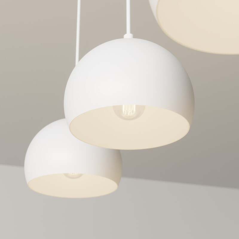 Euluna Hängeleuchte Sool Deckenlampe Pendelleuchte Deckenlicht E27 weiß 3-flg - 5907565912128