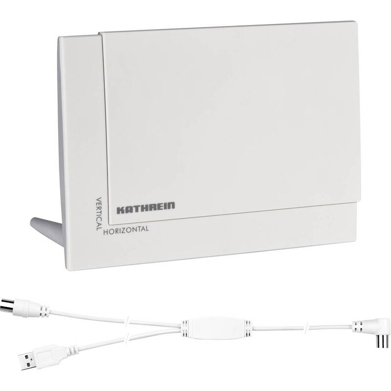 Kathrein DVB-T/T2 Flachantenne aktiv 18dB Innenbereich Empfang weiß 140x195mm - 4021121536144