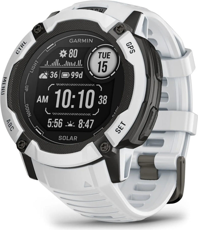 Garmin Uhr Smartwatch Sportuhr Instinct 2X Solar 50mm Weiß GPS Bluetooth Onesize - 0753759319366
