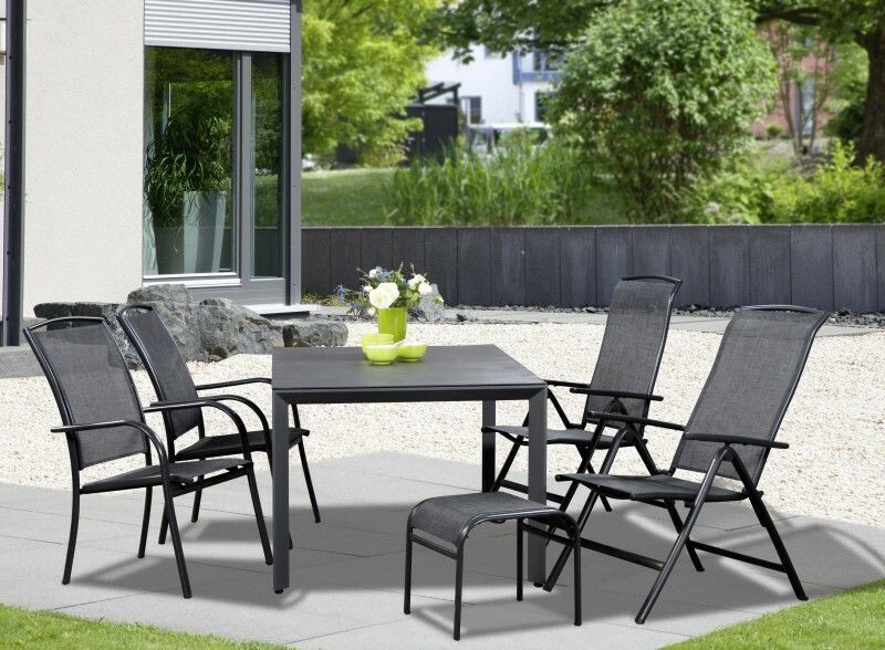 Siena Garden Klappsessel Livorno Gartenstuhl Relaxsessel grau klappbar 58x65cm - 4055938002448
