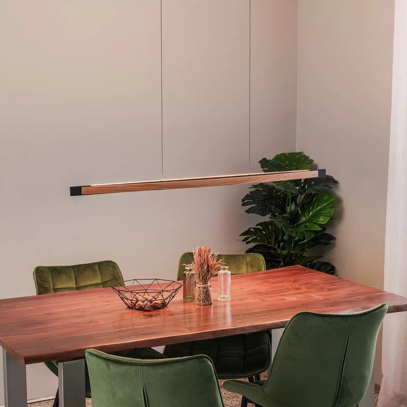 Quitani LED-Hängelampe Kiere eiche/schwarz 118cm Hängeleuchte Lampe Leuchte Spot - 4251911779592