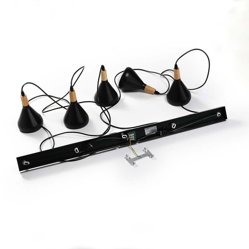 Lindby LED-Pendelleuchte Arina Hängeleuchte Deckenlampe Lampe Schwarz 5-flammig - 4251096547030