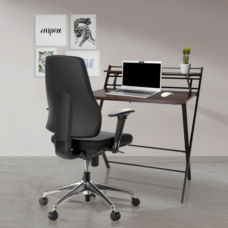 hjh OFFICE PRO-TEC 200 Bürostuhl Drehstuhl Büro-Stuhl Stoff schwarz Aluminium - 4260182537176