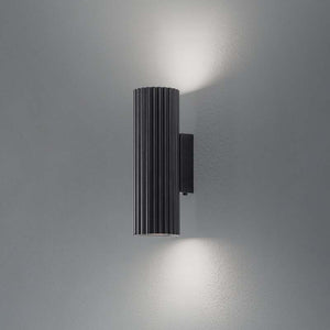 B-Ware Wandleuchte Karbon Wandlampe Aluminium Schwarz 2-flammig dimmbar 20 cm GU10 LED