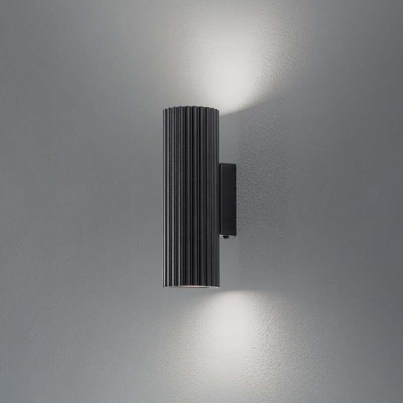Wandleuchte Karbon Wandlampe Aluminium Schwarz 2-flammig dimmbar 20 cm GU10 LED - 5907073023965