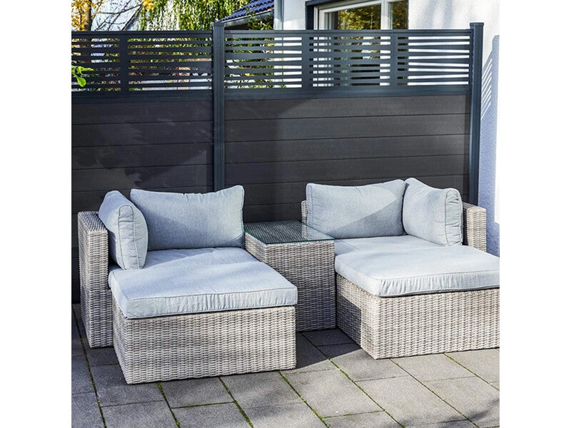 Gartenmöbel-Set Olea II Lounge-Set Polyrattan sandfarben 5-teilig für Garten - 4007873338434