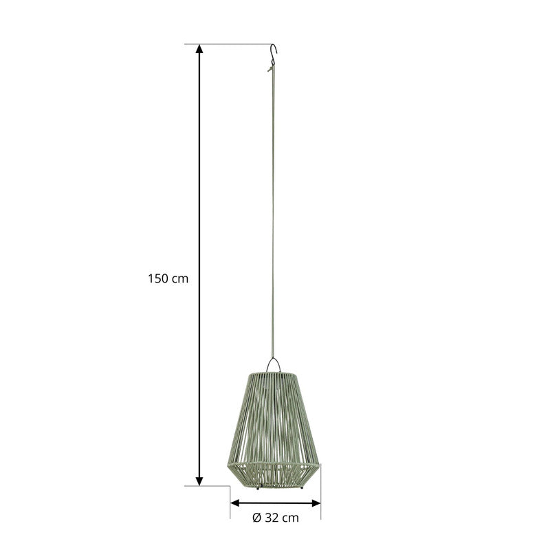 Lindby Solarleuchte Hängelampe Lampe LED grün Kunststoff USB Akku Schalter - 4255830909429