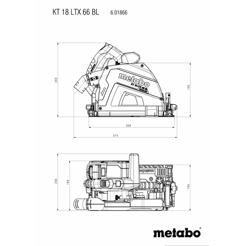Metabo Akku-Handkreissäge KT 18 LTX 66 BL 18V Säge 66mm Schnitttiefe ohne Akku - 4061792187498