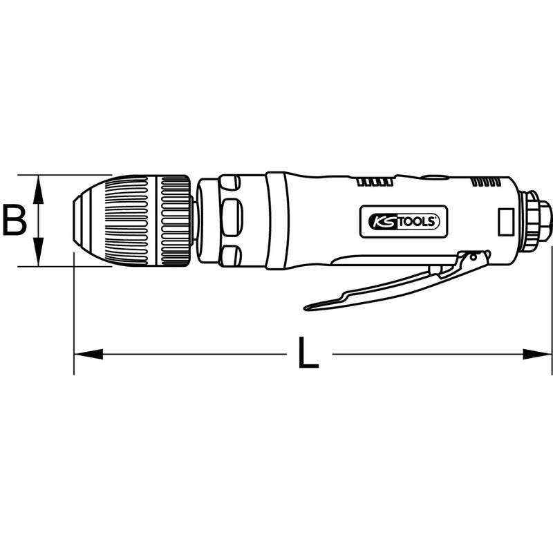 KS Tools Druckluft-Stabbohrmaschine 4000U/min Einhandbedienung - 4042146756140