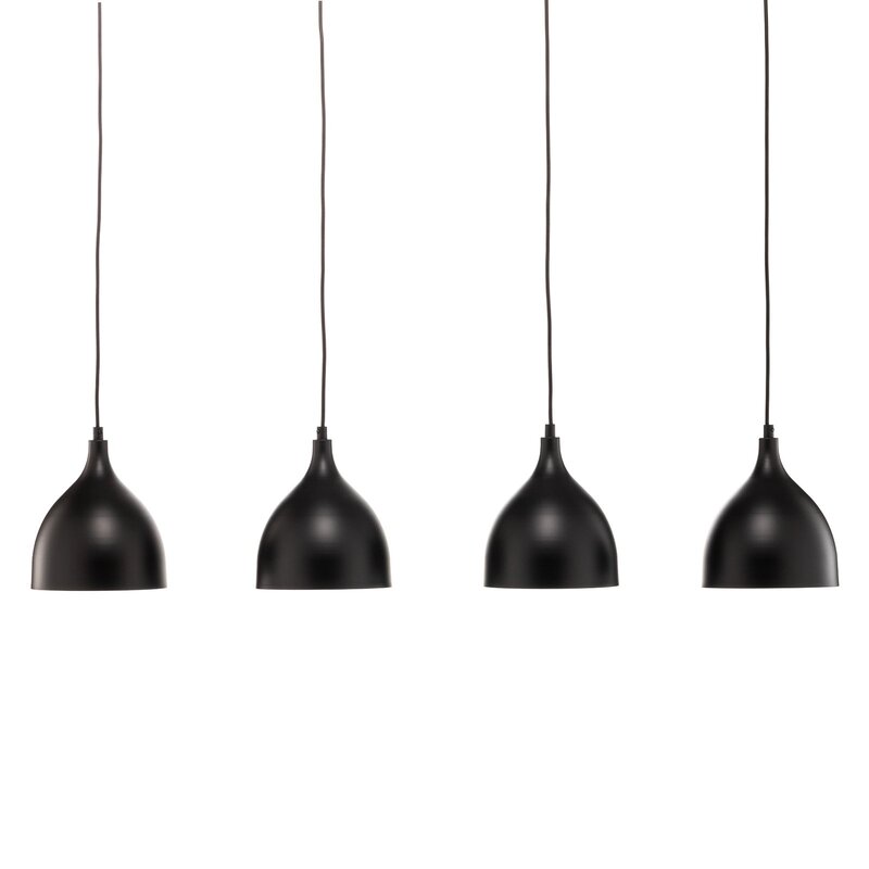 Luminex Hängeleuchte Pendelleuchte Nanu Deckenlampe vierflammig schwarz lang - 5907565918793