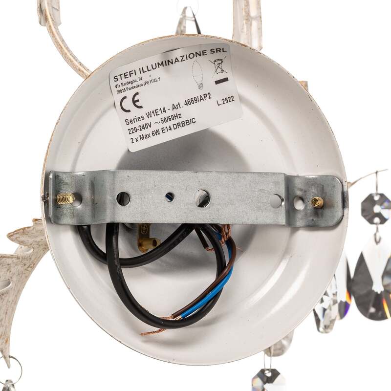Euluna Kristall-Wandleuchte Teresa Wohnzimmerleuchte Wandlampe Flurleuchte E14 - 8030626541405