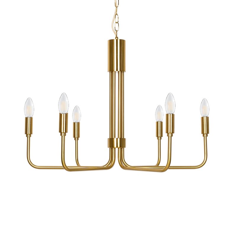 Lindby Elanova Kronleuchter sechsflammig Pendelleuchte Lampe messing Spot E14 - 4251911745955