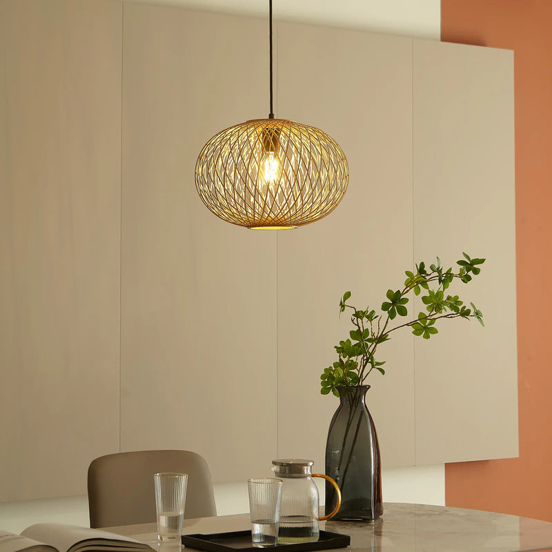 Lindby Pendelleuchte Hängeleuchte Solvira LED Lampe dimmbar braun schwarz Ø35cm - 4251911760460