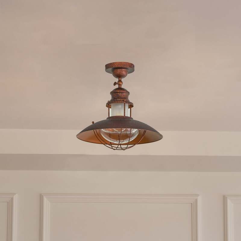 Lindby Deckenleuchte Deckenlampe Louisanne LED rustbraun Ø35cm Leuchte - 4251096527216