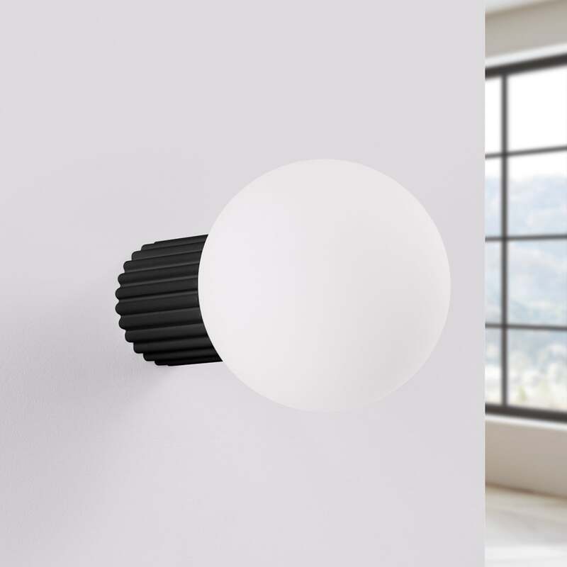Wandleuchte Wandlampe Orbi Schwarz Glas Aluminium IP44 Badezimmer G9 LED Ø 12 cm - 5907073081163