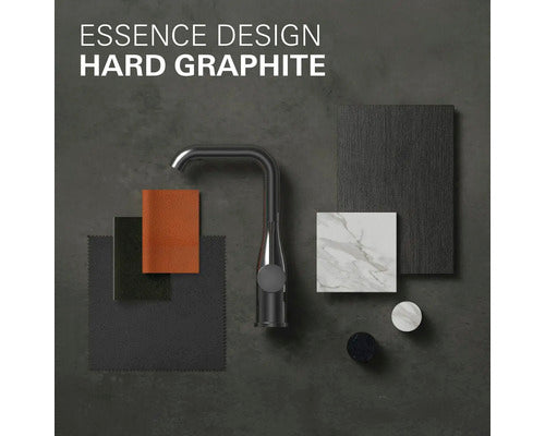 GROHE Essence 2-Loch-WT-Wandbatt Waschtischarmatur 183mm hard graphite gebürstet - 4005176426193