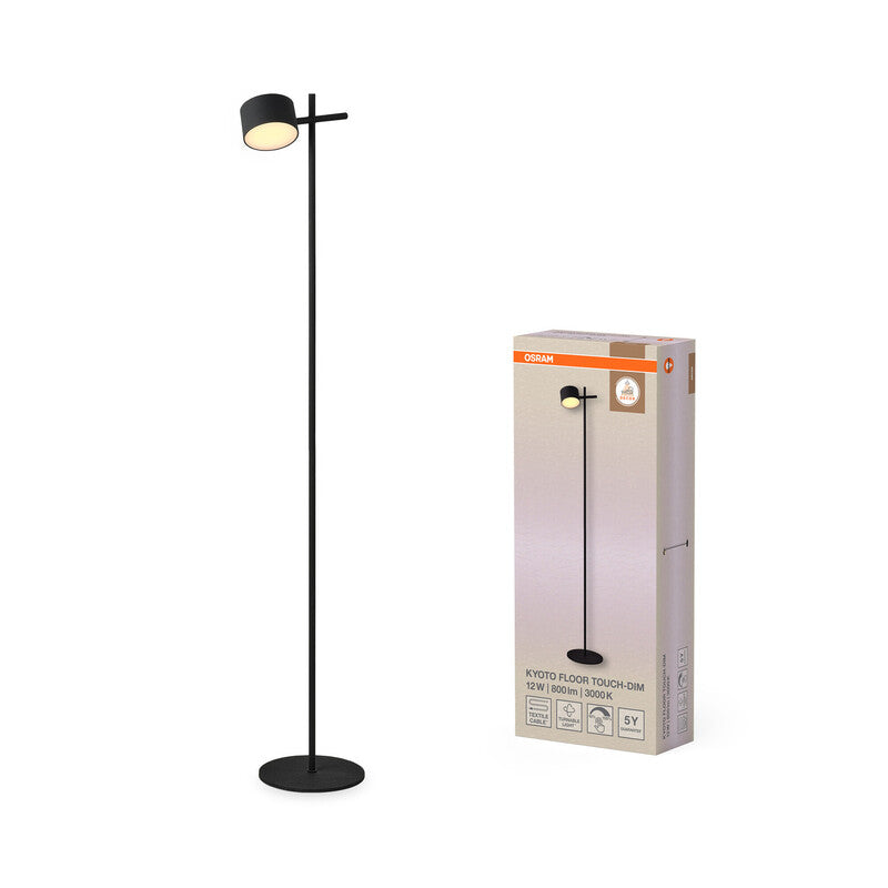 OSRAM LED Floor Lamp Decor Kyoto, Aluminium, Black, Dimmable - 4058075846661