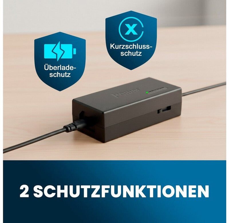Eaxus Notebook-Netzteil 96W Adapter 12-24V 4500mA 8 Steckeraufsätze rot LED - 4260183015956