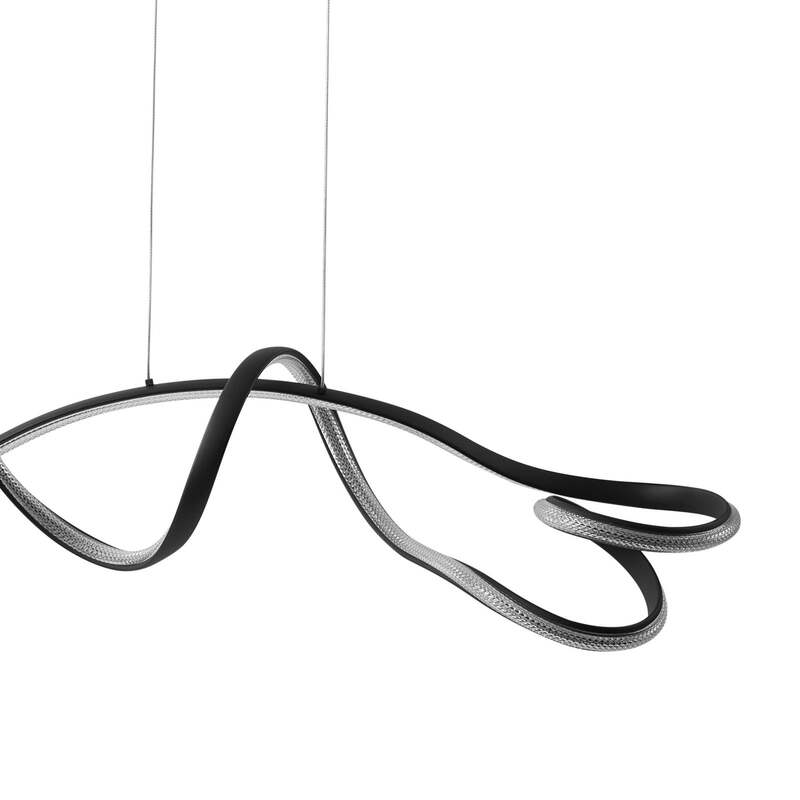 Lucande Pendelleuchte Hängelampe LED Rodado schwarz Aluminium Beleuchtung - 4251911794991