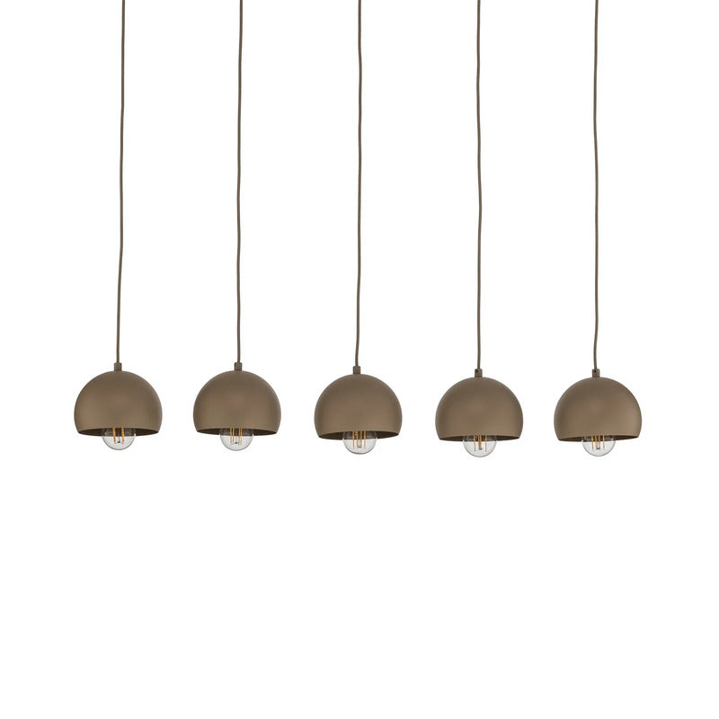 Hängelampe Sool 5-flammig LED Pendelleuchte dimmbar beige matt Stahl 95cm - 5907565912166