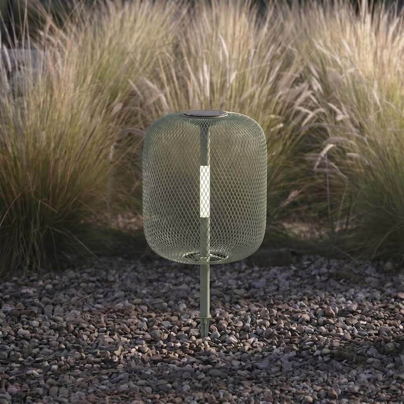 Lucande Gartenleuchte Faylen LED Außenlampe dimmbar salbeigrün IP65 68cm USB - 4255830912832