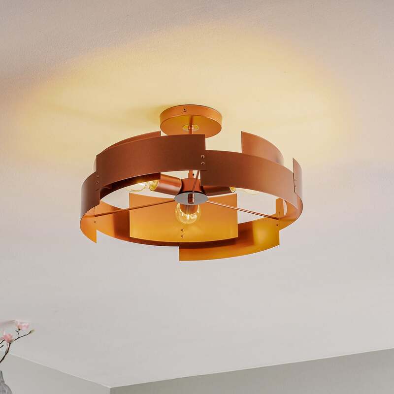 Deckenleuchte Tori kupfer Euluna 3-flammig dimmbar 28 cm hoch 48 cm Durchmesser - 4251911799934