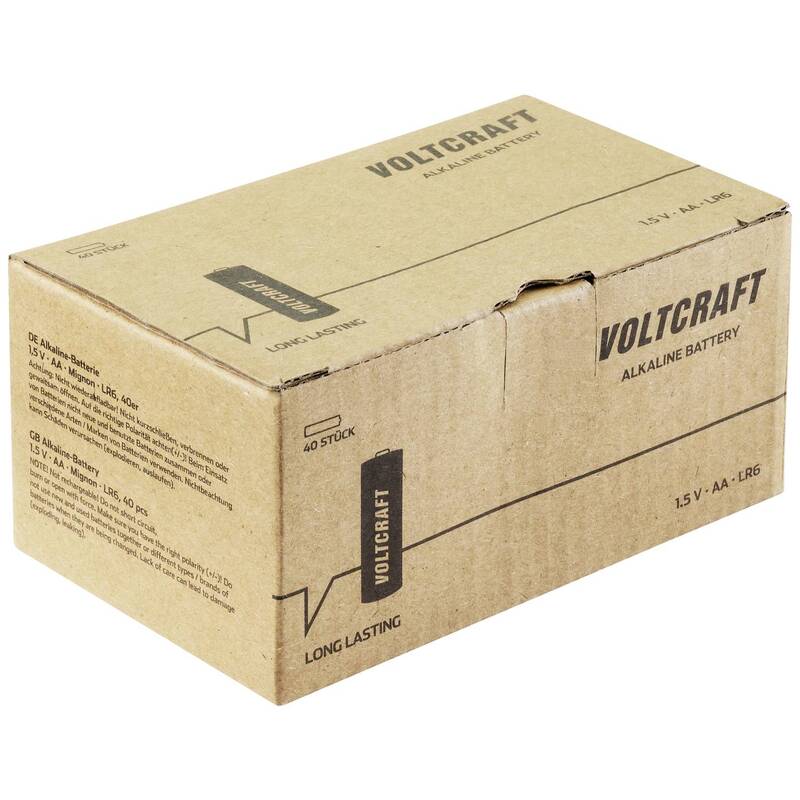 VOLTCRAFT Mignon AA-Batterie Alkali-Mangan 3000 mAh 1.5 V 40 Stück Energiedichte - 4064161183534