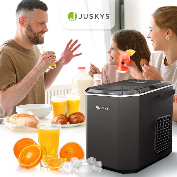 Eiswürfelmaschine IceOracle Selbstreinigung 12kg Eis pro Tag 2 Größen schwarz - 4262437182162