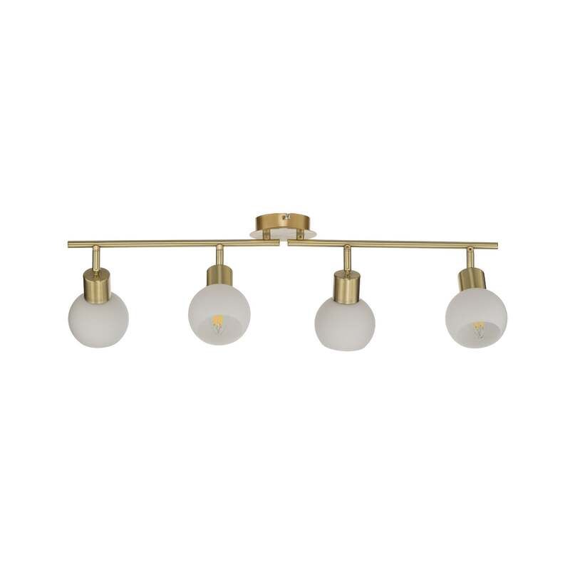 Lindby Deckenleuchte Deckenlampe Elaina messing Glas Opalglasschirme 4 flam940 - 6291106553307