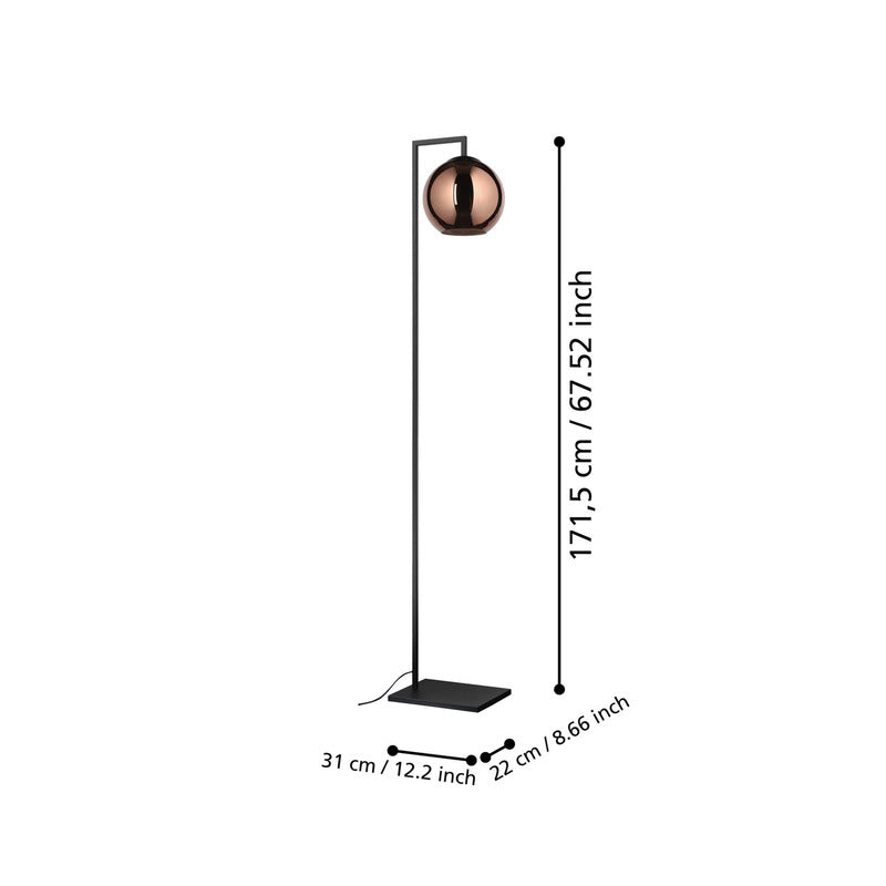 Stars Of Light Stehleuchte Stehlampe Cordoba Glas kupferfarben schwarz 171,5 cm - 9008606259830